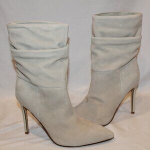 NIB‎ NINE WEST WOMEN'S JENN IVORY GATHERED TALL BOOTS SZ 9.5